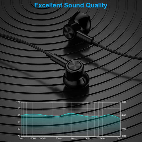 3.5mm Earbuds Noise Canceling Headphones with Microphone Magnetic in-Ear Wired 3.5mm Jack Earphone for Moto G Power Pure Google Pixel 4a 3a 5a Sam...