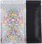 100pcs Frosted Clear Window Flat Colored Metallic Foil Resealable Zipper Seal Bags (Black, Flat | 3oz)...