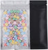 100pcs Frosted Clear Window Flat Colored Metallic Foil Resealable Zipper Seal Bags (Black, Flat | 3oz)...