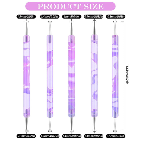 5PCS Dotting Tools Nail Art Tools for Painting Acrylic Nail Art Pen Dot Paint Manicure Kit 2 Ways Dotting Tools Embossing Tools for Paper Stainles...