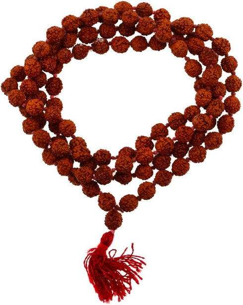 Mandala Crafts Rudraksha Mala 108 Beads - Rudraksha Beads - Nepal Knotted Rudraksha Seed Japa Mala Tibetan Prayer Beads for Rudraksha Necklace Men...