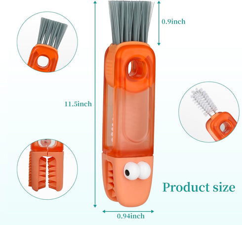 Cup Lid Gap Cleaning Brush, 3 in 1 Multifunctional Insulation Bottle Cleaning Tools Silicone Gap Cup Rim Brush for Bottle Gap Tight Spaces Cup Hom...