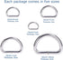 SBest 100 Pcs Silver Heavy Duty Metal D Ring Non Welded D-Rings Assorted Multi-Purpose Semi-Circular D Ring for Hardware Bags Ring Hand DIY Access...