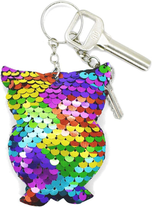 TTSAM 20 Pieces Reversible Mermaid Sequin Keychain Glitter Flip Sequin Keychains Animal Shape Sequin Key Chains Valentine's Day Gift Party Events ...