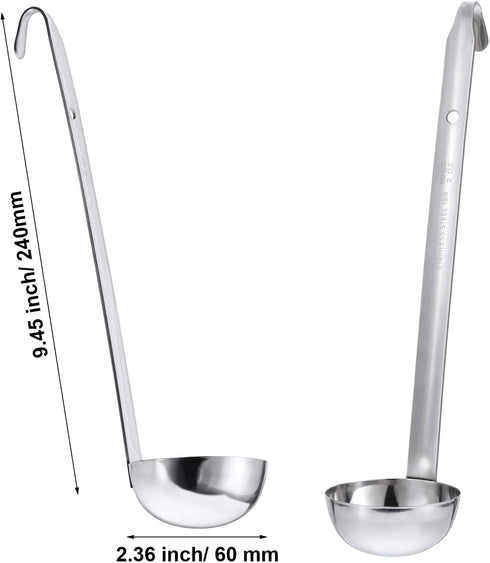 meekoo 3 Pieces Stainless Steel Ladle Soup Handle Ladle with Pouring Rim for Kitchen Cooking Soup Sauce(2 oz)...
