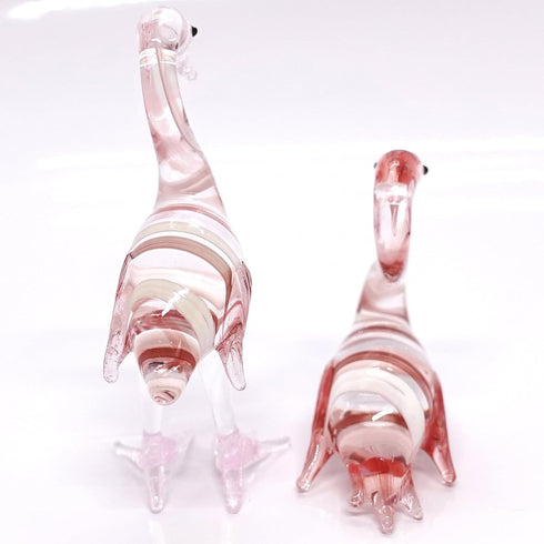 Flamingo Miniature Figurines Animals Hand Painted Blown Glass Art Bird Collectible Gift Decorate (2 Red White)...