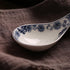 6.75-inch Navy Blue Floral Soup Spoon Set of 4, Porcelain...