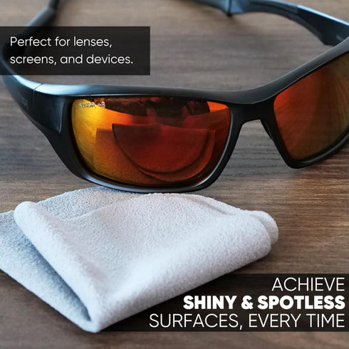 Premium Lens Glasses Cleaning Cloth by Microfiber Wholesale | Black | 6”x6” | 10pk | Soft Microfiber Suede | Travel Size Reusable | No Lint Scratc...