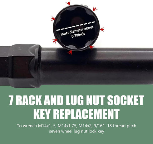 Pack-1 Car Lug Nut Key Replace Sleeve Replacement, Waterproof Anti-Theft Metal Vehicle Screw Socket, Universal Durable Automotive Nut Key Accessor...
