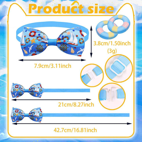20pcs Ocean-Themed Dog Bow Ties for Small Medium Dogs, Adjustable Pet Bowtie Collar Charms,Sea Pattern Necktie for Pet Grooming (20pcs bowtie)...