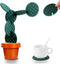 Coasters Cactus Set of 6 DIY Funny Coasters for Drinks with Flowerpot Holder,Novelty Coasters Cactus Gifts for Bar Home Decor (Green with Point)...