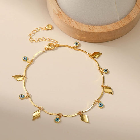 Gold Evil Eye Ankle Bracelets for Women,Turquoise Turkish Eye Anklet Bracelet,Boho Anklet,Beach Anklet Chain,Beads Beach Foot Chain Jewelry for Wo...