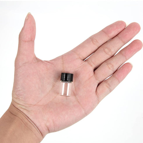 2ml Clear Glass Vials with Screw Caps and Plastic Stoppers, 1/2 Dram Small Liquid Sample Vial, Leak-Proof Vial, 25PCS...