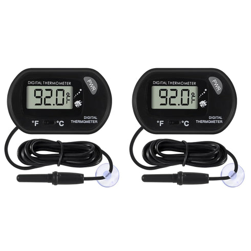 2Pcs Aquarium Thermometer Fish Tank Thermometer Reptile Thermometer Terrarium Water Temperature Test Digital Thermometer with LCD Display Fahrenhe...