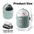 Cute Desktop Trash Can Wastebasket with 90 Trash Bags, Creative Mini Countertop Garbage Can with Lid, Small Plastic Storage Bin for Home Kitchen D...