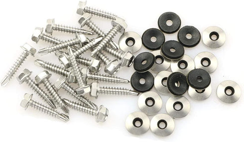 20pcs #10 x 1 Inch Metal Roofing Screws Galvanized Hex Head Sheet Metal Roof Screw for Corrugated Roofing...