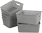 6-Pack Plastic Storage Organizer Basket, 10.04"L x 7.48"W x 3.95"H, Slightly Gray...