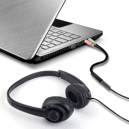 ENVEL Headset and Microphone Splitter Cable for PC 3.5mm Jack Headphones Audio Adapter Convertors 3.5mm Female to 2 Dual 3.5mm Male for Computer S...