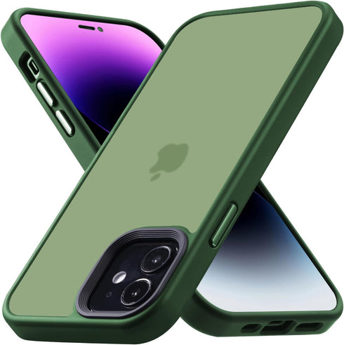 for iPhone 12 Phone Case, Shockproof for iPhone 12 Pro Case, Military Grade Drop Protection, Protective Hard Back Slim Translucent Case for iPhone...
