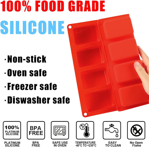 2 Pack Silicone Mini Loaf Pan, 12 Cavity Mini Bread Pan Nonstick Silicone Baking Molds for Brownie, Cornbread, Cheesecake & Cupcake...