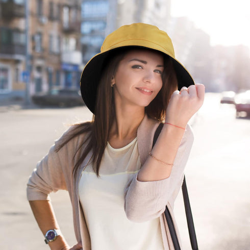 Bucket Hats Reversible, Dual Color Cotton Bucket Hat Foldable Sun Hat...