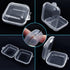lyfLux 50 Packs Small Clear Plastic Storage Containers, Mixed Empty Mini, Case with Lids for Small Items and Other Craft Projects (1.37 x 1.37 x 0...