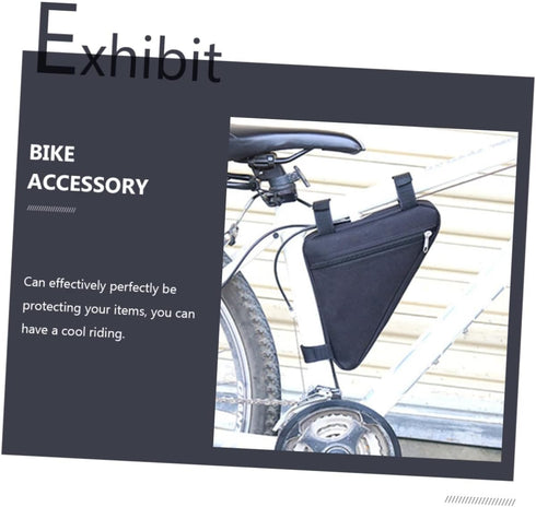 Kisangel Bicycle Triangle Bag Small Bike Bag Storage Black Bike Frame Bag Bike Front Frame Bag for Multi-function Vessel Tools...