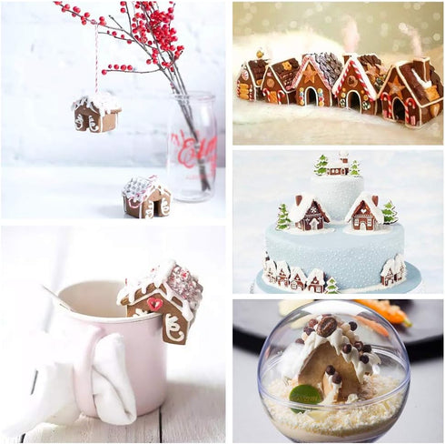 3Pcs Christmas House Cookie Cutter Set, Mini Ginger House Stainless Steel Cookie Cutter, Chocolate Little House Biscuit Mold, DIY Baking Decoratin...