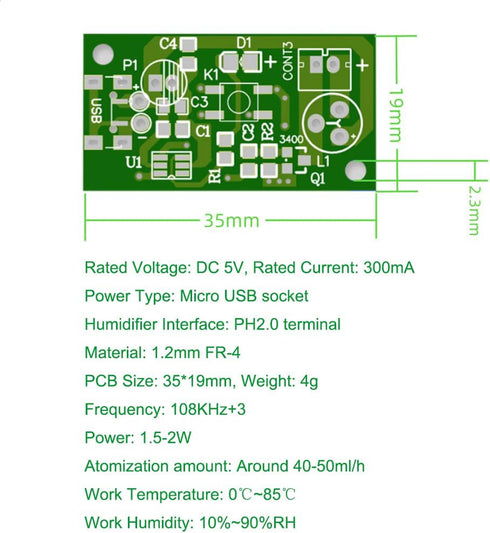 6Pcs DC 5V USB Humidifieration Atomization Disc Mirco Interface Atomization Drive Circuit Board for DIY Home...