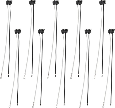 Oyviny 10PCS Truck Trailer 2 Wire Pigtail Harness 10" Long, Right Angle 2 Pin Trailer Light Connector Fits with 2" and 2.5" Side Marker/Clearance ...