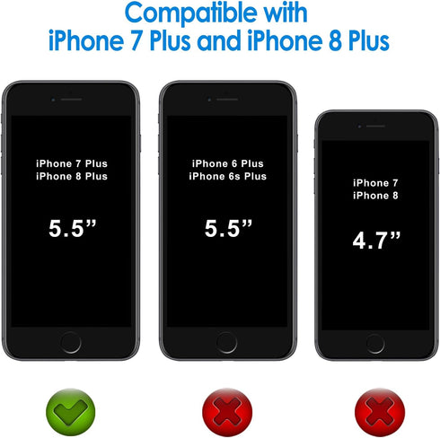 JETech Case for iPhone 8 Plus and iPhone 7 Plus 5.5-Inch, Non-Yellowing Shockproof Phone Bumper Cover, Anti-Scratch Clear Back (Black)...