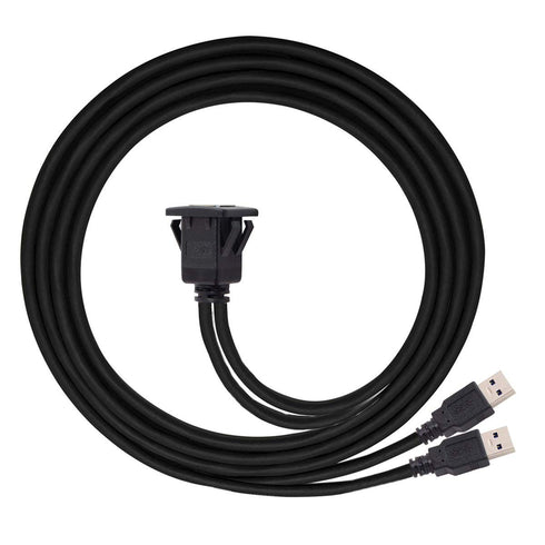cablecc 1m Waterproof USB 3.0 Extension Latch Mount Car AUX Cable for Dashboard Panel (Dual USB 3.0)...