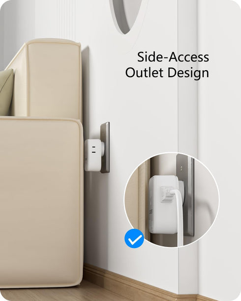 LENCENT 3 to 2 Prong Outlet Adapter, 2 Prong Outlet Extender, Wall Tap Plug Splitter with 4 AC Outlets 4 USB Charger Cube(2 USB C), Polarized Plug...