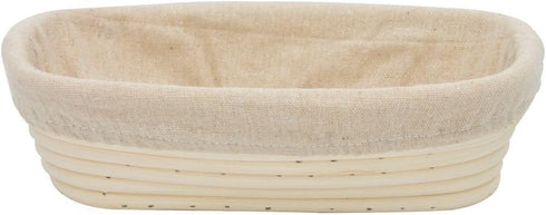 BetterJonny 9 inch Rectangle Banneton Bread Proofing Basket, Artisan Bread Dough Proofing Rattan Basket +Liner Combo for Professional and Home Bak...