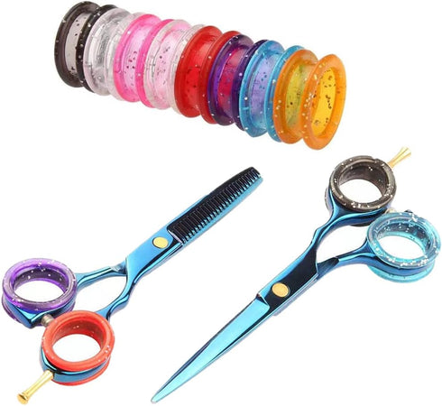 Soft Silicone Scissors Finger Rings, 16Pcs Dog Grooming Pet Shears Ring Grips Inserts Finger Protector Ring Accessories for Hair Cutting Barber Sc...