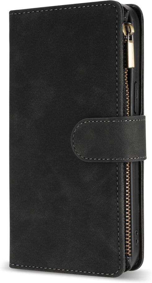 ZZXX for Samsung Galaxy S22 Ultra Case Wallet with Card Slot Premium Soft PU Leather Zipper Flip Folio with Wrist Strap Kickstand Protective Cover...