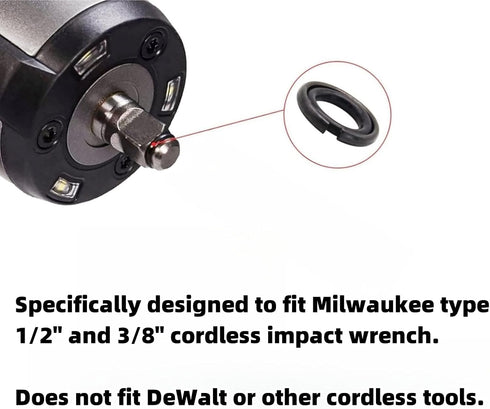 (6+6 Sets) 1/2” Impact Retaining Ring Friction Ring & 3/8” Impact Retaining Ring Friction Ring Anvil Clip with O-Ring for Milwaukee Electric Pneum...