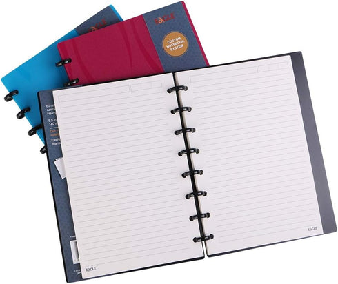 Eagle Discbound Notebook, Customizable Notebook, Junior Size, Poly Cover, 60 Sheets Ruled/Lined Pages (Red)...