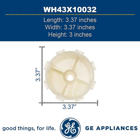 GE WH43X10032 Agitator Coupler , White