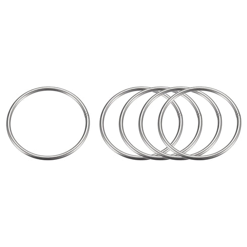 uxcell Stainless Steel O Rings, 5pcs 90mm(3.54") Outer Dia. 5mm Thickness Multi-Purpose Metal Welded O-rings Round Rings for Hardware Luggage Acce...