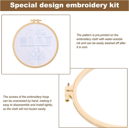 PATIKIL Embroidery Kit for Beginners, 1 Set Cross Stitch Kits for Beginners Embroidery Kits Hand Stamped Pattern Learn to 6 Stitches with Instruct...