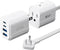 SUPERDANNY Detachable Travel Power Strip,45W USB Fast Charge,2 USB-C & 2 USB-A with 3 Outlets Flat Plug Extension Cord 5ft,Portable Charger for Tr...