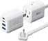SUPERDANNY Detachable Travel Power Strip,45W USB Fast Charge,2 USB-C & 2 USB-A with 3 Outlets Flat Plug Extension Cord 5ft,Portable Charger for Tr...