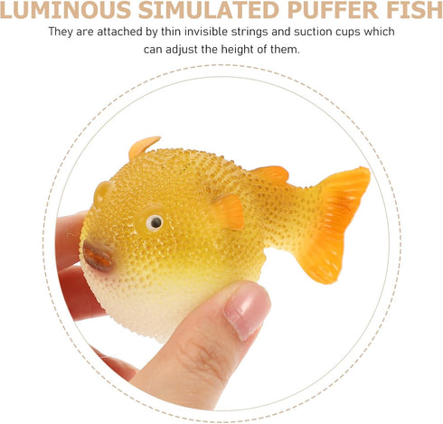 POPETPOP Luminous Puffer Fish Tank Aquarium Decoration, Fluorescent Simulation Puffer Cool Fish Tank, Fish Tank Decoration, Fake Fish Aquarium Orn...