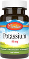 Carlson - Potassium, 99 mg, Promotes Nerve Health & Muscle Function, 100 tablets...