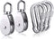2pcs M25 Single Pulley Block with 3pcs Spring Snap Hook Carabiner, Heavy Duty 304 Stainless Steel Pulley Roller & 3'' Spring snap Hooks, Pully Cra...