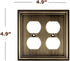 SleekLighting | Wall plates Decorative Beveled Antique Brass | Electric Outlet and Switch Covers| Style: 2 Gang Duplex (2 Pack)...