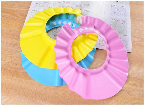 Baby Safe Shampoo Shower Bathing Protection Soft Shower Cap Hat Wash Hair Shield for Children Kids (Yellow)...