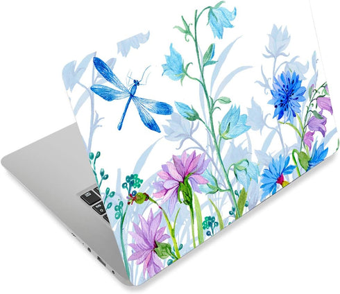 Laptop Skin Sticker Decal,12" 13" 13.3" 14" 15" 15.4" 15.6 inch Laptop Skin Sticker Cover Art Decal Protector Notebook PC (Dragonfly & Flowers)...