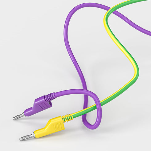 Goupchn 4mm Stackable Banana Plug to Banana Plug Test Leads 8PCS Silicone Cable Wires 3.3ft/1m for Multimeter Electrical Testing 1000V/15A...
